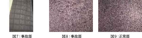 図7~9:毛羽乱れ(起毛)