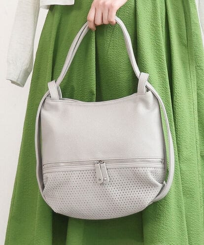 BKCGD28155 MK MICHEL KLEIN BAG [2WAY]パンチングデザイン変形ミニトートバッグ