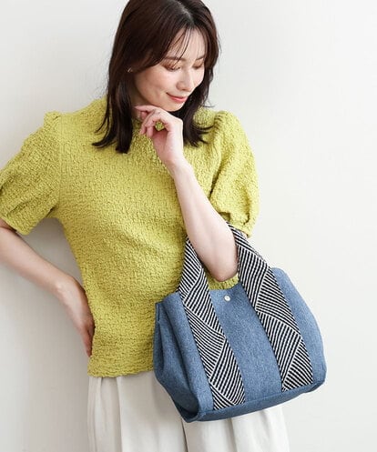 BPCGD53150 MK MICHEL KLEIN BAG [2WAY/インバッグ付き]ヘリンボーンハンドルミニトートバッグ