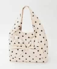 BPCJD76140 MK MICHEL KLEIN BAG(MK ミッシェルクラン バッグ) [軽量/A4収納可]ドットリボンデザイントートバッグ ホワイト