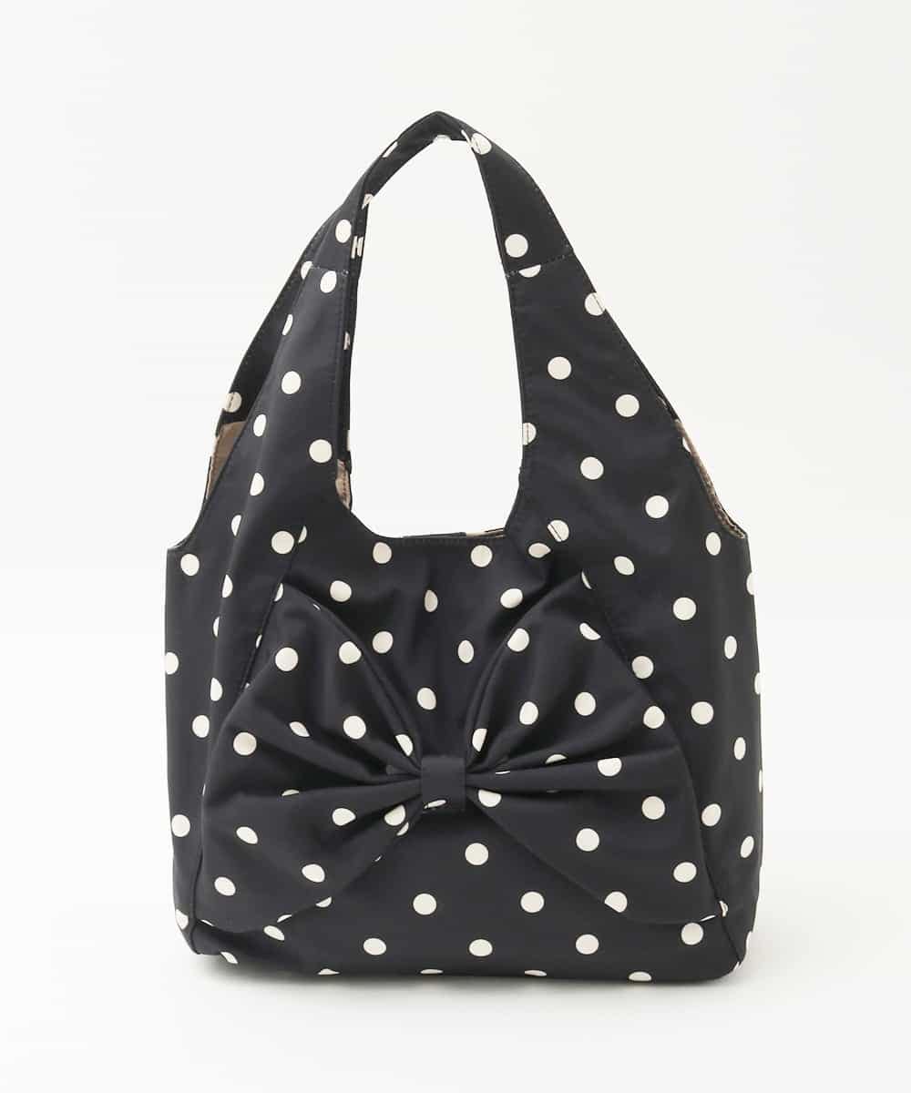 BPCJD76140 MK MICHEL KLEIN BAG(MK ミッシェルクラン バッグ) [軽量/A4収納可]ドットリボンデザイントートバッグ ブラック