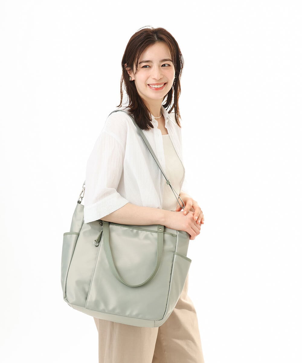 BPRGD84190 MK MICHEL KLEIN BAG(MK ミッシェルクラン バッグ) [2WAY/A4収納可]多機能ポケットナイロントートバッグ グリーン