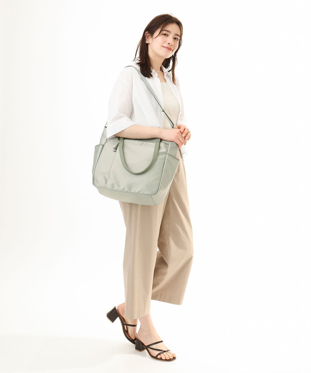 BPRGD84190 MK MICHEL KLEIN BAG(MK ミッシェルクラン バッグ) [2WAY/A4収納可]多機能ポケットナイロントートバッグ グリーン