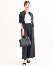 F1BHD60140 MK MICHEL KLEIN(小さいサイズ)(メゾン ドゥ サンク) 【小さいサイズ】[接触冷感/洗える]クロップド丈シャツ ベージュ