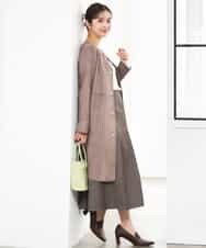 F1FJD31130 MK MICHEL KLEIN(小さいサイズ)(メゾン ドゥ サンク) 【小さいサイズ】[洗える]袖レースデザインリブニット グレー