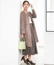 F1FJD31130 MK MICHEL KLEIN(小さいサイズ)(メゾン ドゥ サンク) 【小さいサイズ】[洗える]袖レースデザインリブニット グレー
