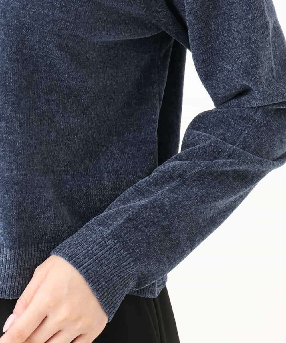 F1SAG45150 MK MICHEL KLEIN(小さいサイズ)(メゾン ドゥ サンク) 【小さいサイズ】[洗える]モールヤーンニットカーディガン ブルー