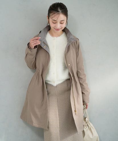 F1VAD42380 MK MICHEL KLEIN(小さいサイズ) 【小さいサイズ】ダウンライナー付きマルチwayモッズコート/撥水加工