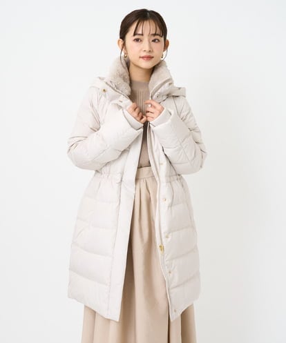 F1VAD50350 MK MICHEL KLEIN(小さいサイズ) 【小さいサイズ】ベーシックタフタ ロングダウンコート/撥水加工