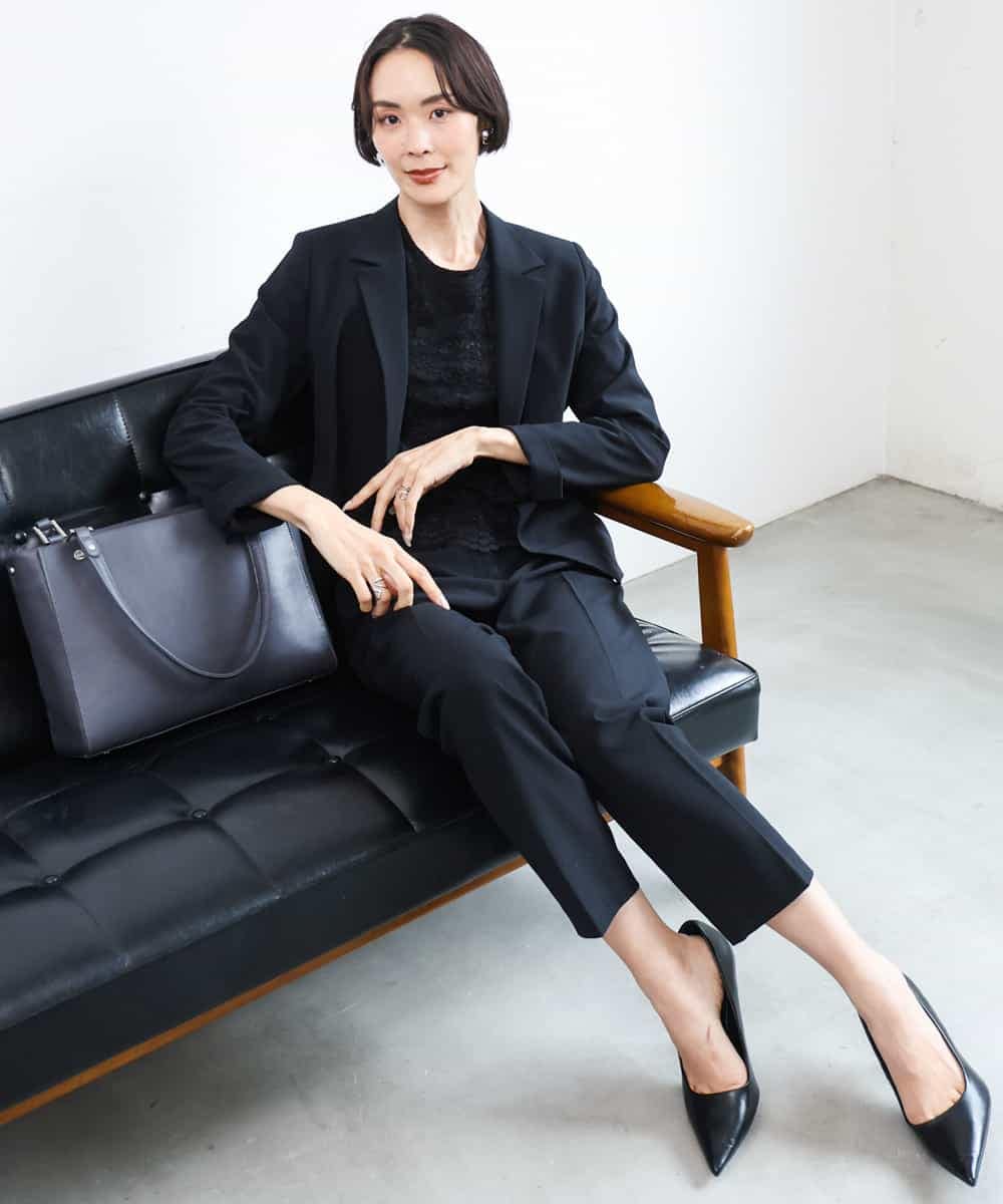 F6BAG04190 MICHEL KLEIN(小さいサイズ)(メゾン ドゥ サンク) 【小さいサイズ】フロントレースブラウス ベージュ