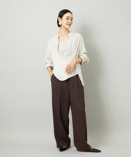 F6LAD10230 MICHEL KLEIN(小さいサイズ)(メゾン ドゥ サンク) [小さいサイズ]コージーワイドパンツ バーガンディ