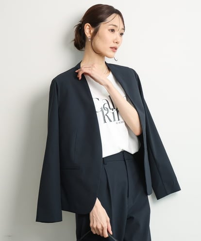 FKDGD33230 MK MICHEL KLEIN [イージーケア/洗える]ドライタッチストレッチ カラーレスジャケット