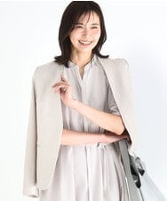 FKDGD33230 MK MICHEL KLEIN(MK ミッシェルクラン) [イージーケア/洗える]ドライタッチストレッチ カラーレスジャケット グレージュ