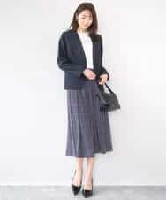 FKDGD33230 MK MICHEL KLEIN(MK ミッシェルクラン) [イージーケア/洗える]ドライタッチストレッチ カラーレスジャケット グレージュ