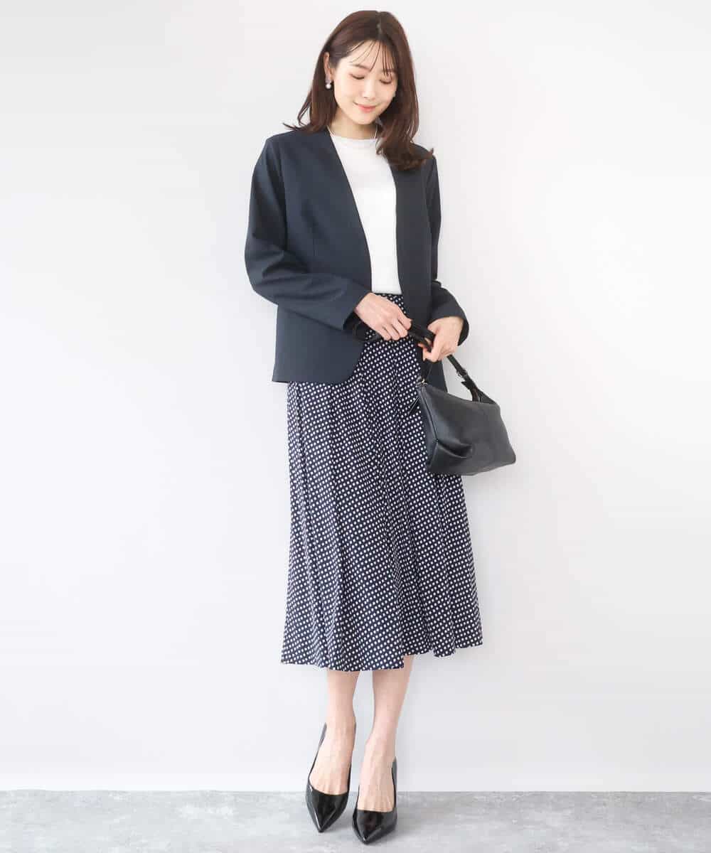FKDGD33230 MK MICHEL KLEIN(MK ミッシェルクラン) [イージーケア/洗える]ドライタッチストレッチ カラーレスジャケット グレージュ