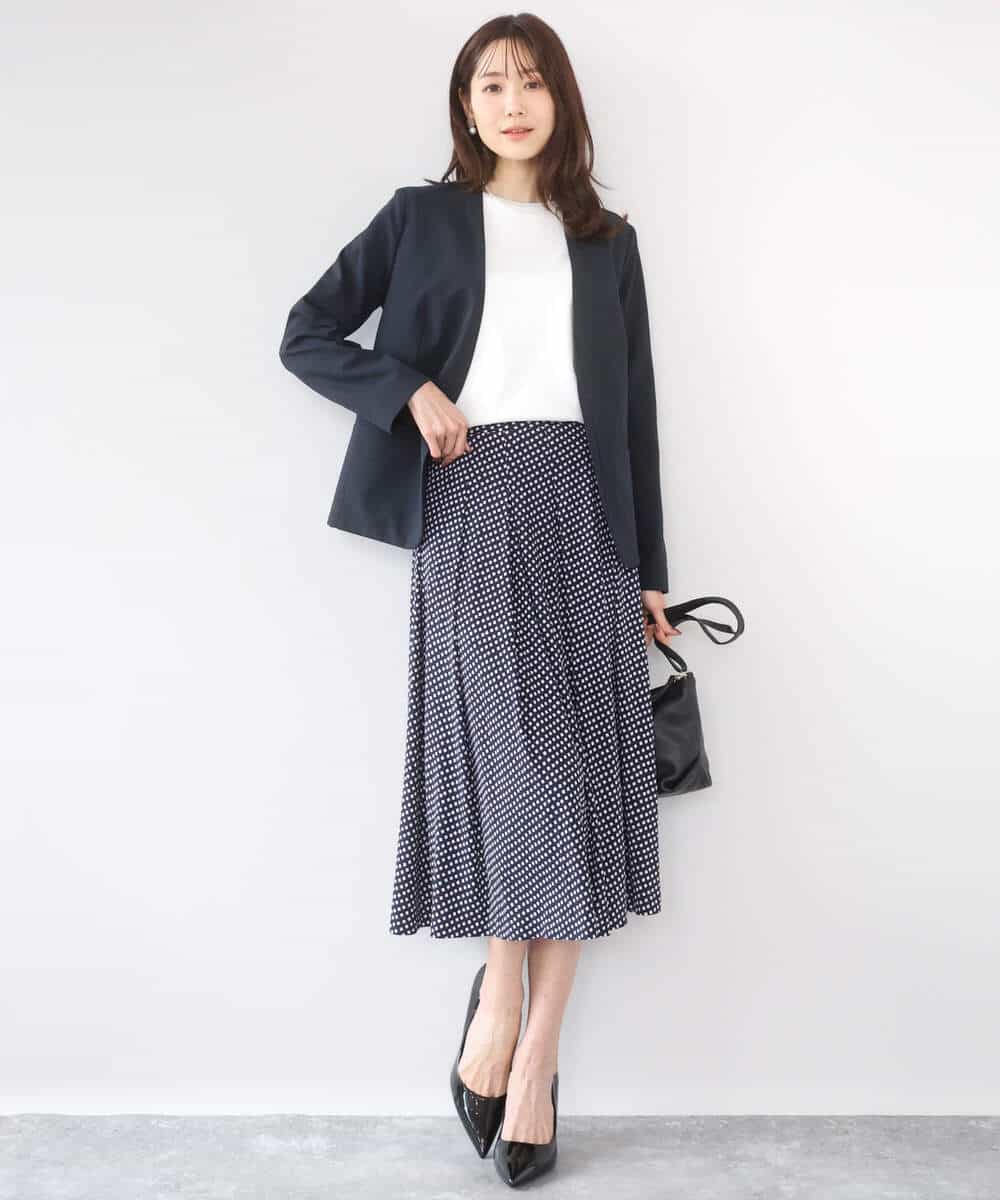 FKDGD33230 MK MICHEL KLEIN(MK ミッシェルクラン) [イージーケア/洗える]ドライタッチストレッチ カラーレスジャケット グレージュ