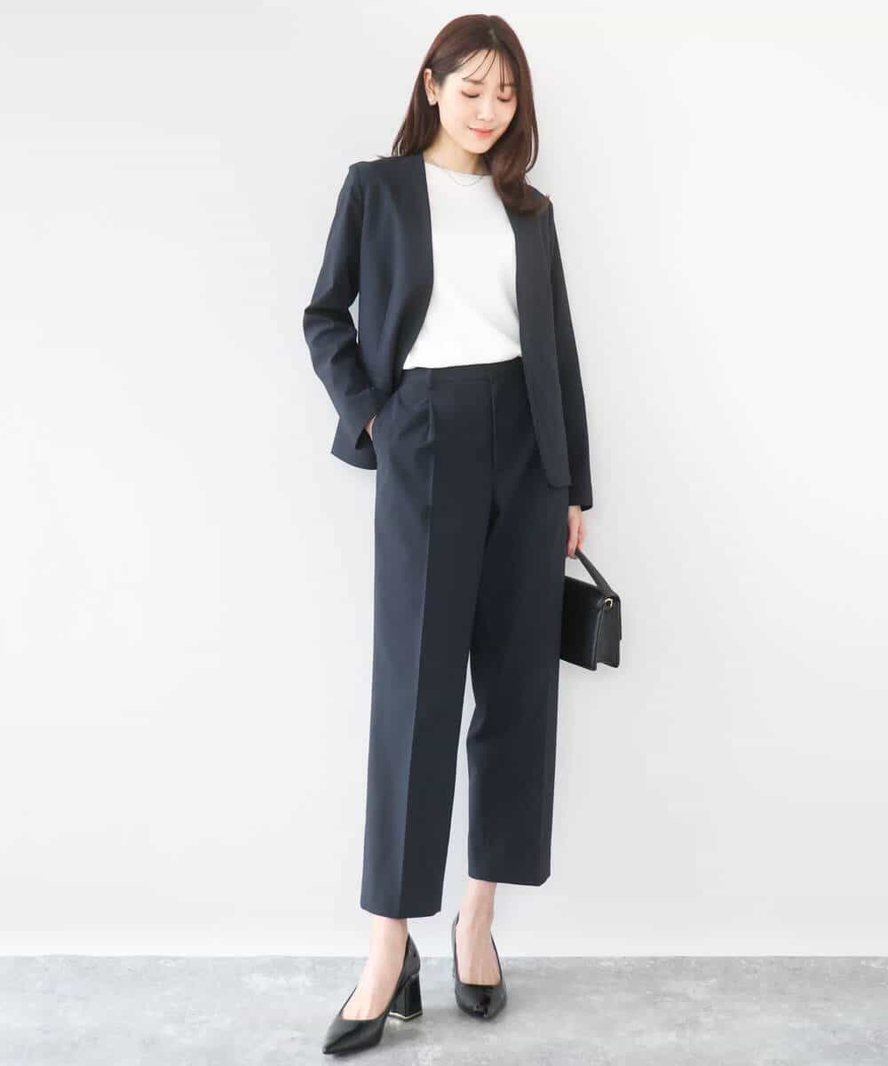 FKDGD33230 MK MICHEL KLEIN(MK ミッシェルクラン) [イージーケア/洗える]ドライタッチストレッチ カラーレスジャケット グレージュ