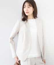 FKDGD33230 MK MICHEL KLEIN(MK ミッシェルクラン) [イージーケア/洗える]ドライタッチストレッチ カラーレスジャケット グレージュ
