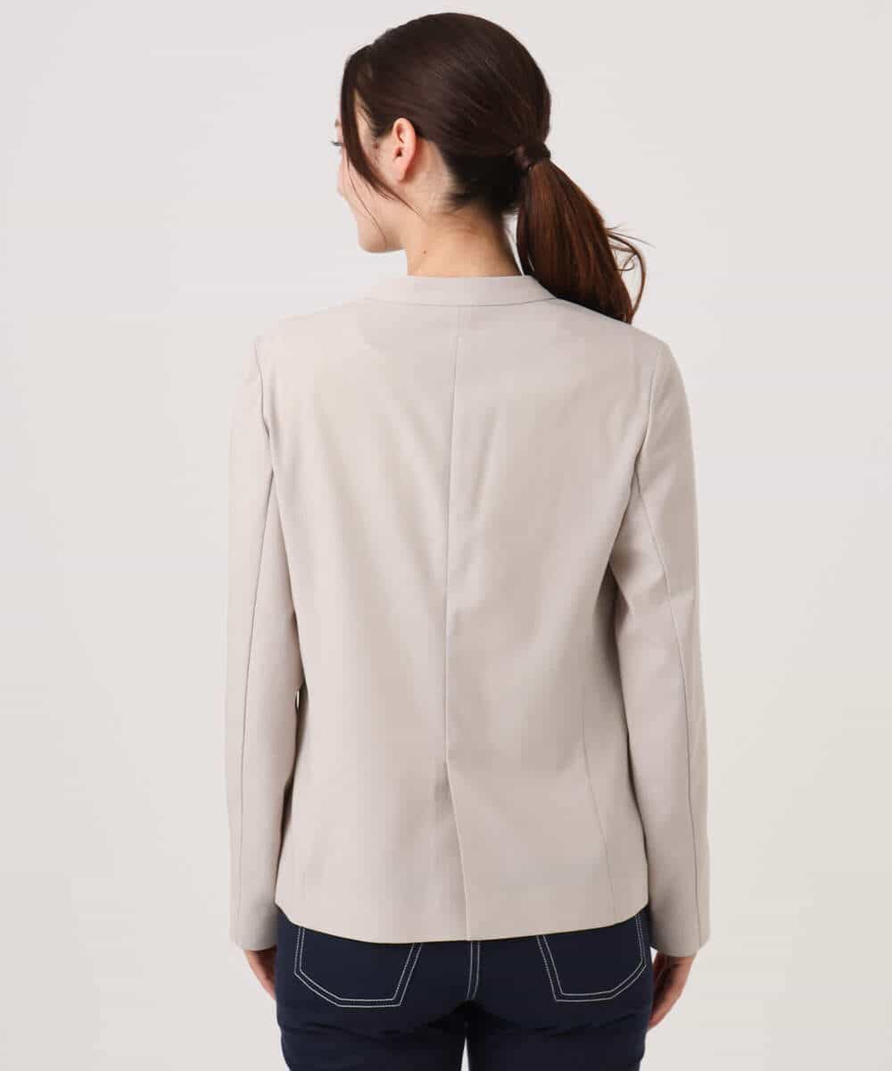 FKDGD33230 MK MICHEL KLEIN(MK ミッシェルクラン) [イージーケア/洗える]ドライタッチストレッチ カラーレスジャケット グレージュ