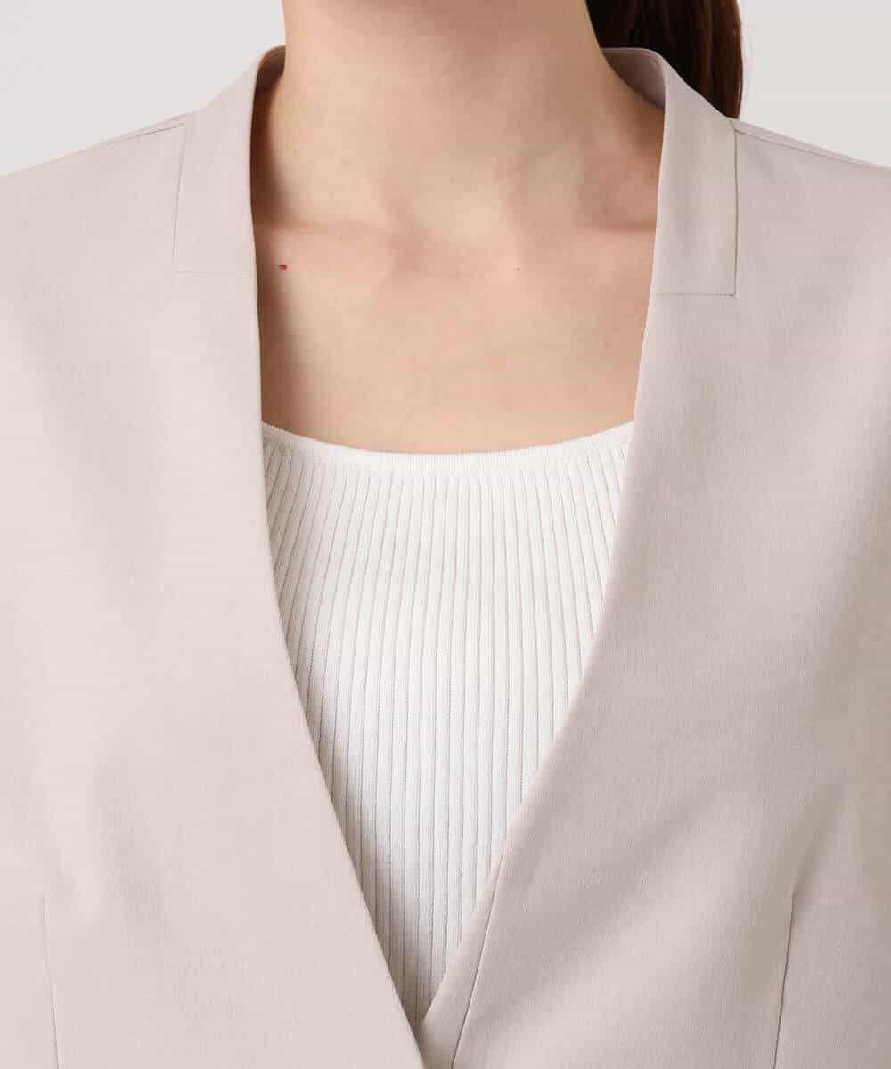 FKDGD33230 MK MICHEL KLEIN(MK ミッシェルクラン) [イージーケア/洗える]ドライタッチストレッチ カラーレスジャケット グレージュ