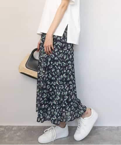 FKHGD05140 MK MICHEL KLEIN [洗える]花柄シフォンスカート