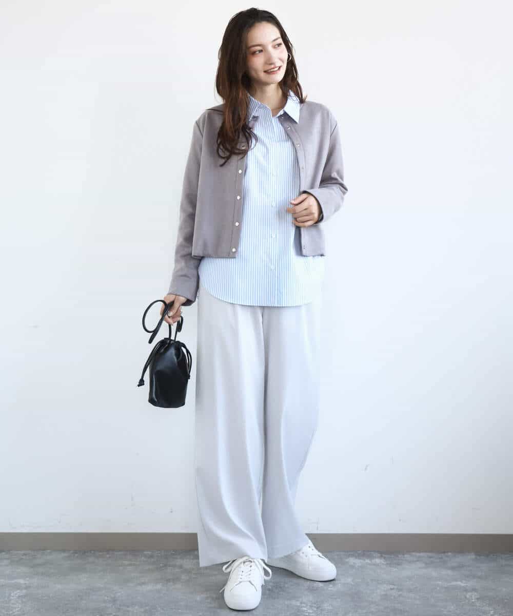 FKJFD21180 MK MICHEL KLEIN(MK ミッシェルクラン) [洗える]フェイクスウェード ドット釦ジャケット アイボリー
