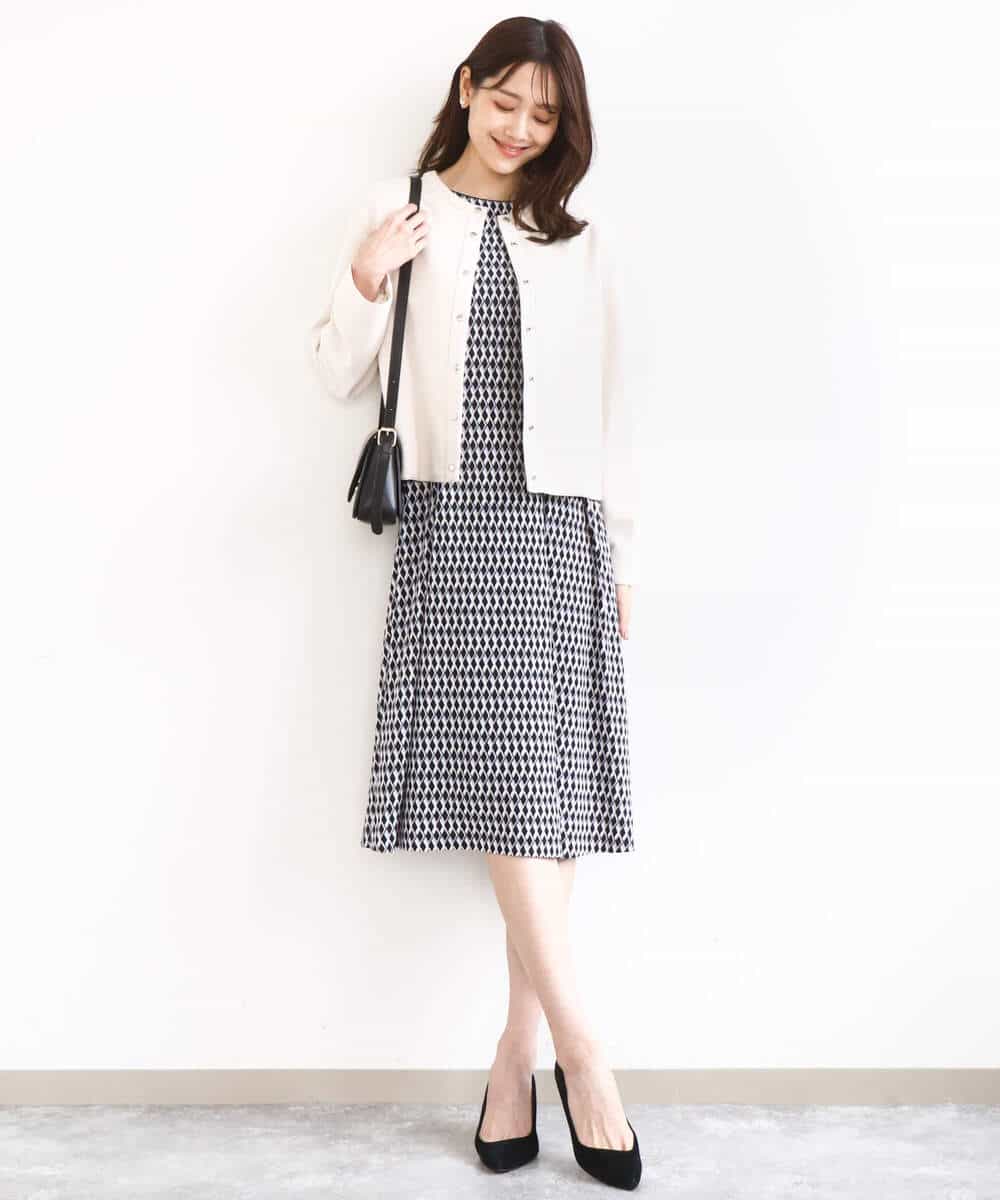 FKJFD21180 MK MICHEL KLEIN(MK ミッシェルクラン) [洗える]フェイクスウェード ドット釦ジャケット アイボリー