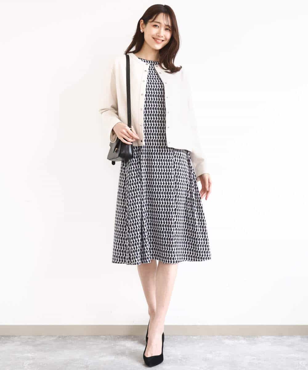 FKJFD21180 MK MICHEL KLEIN(MK ミッシェルクラン) [洗える]フェイクスウェード ドット釦ジャケット アイボリー