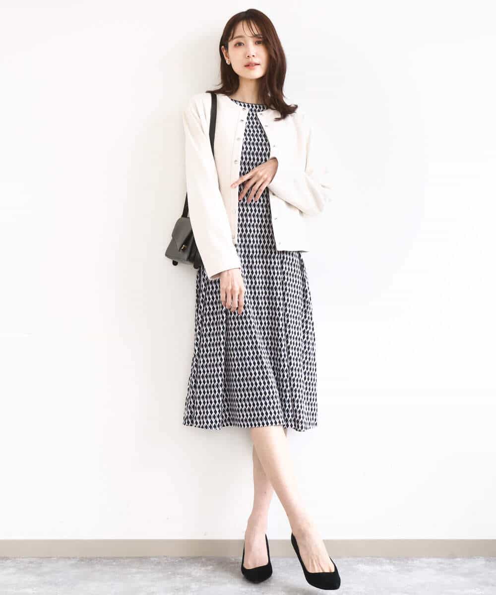FKJFD21180 MK MICHEL KLEIN(MK ミッシェルクラン) [洗える]フェイクスウェード ドット釦ジャケット アイボリー