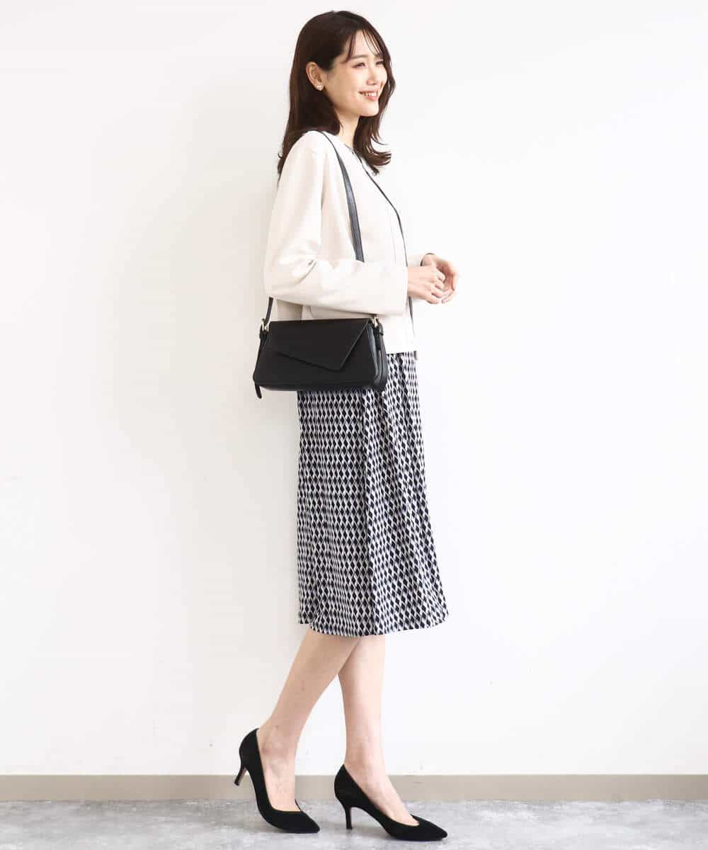 FKJFD21180 MK MICHEL KLEIN(MK ミッシェルクラン) [洗える]フェイクスウェード ドット釦ジャケット アイボリー