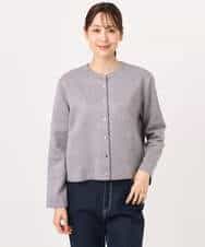 FKJFD21180 MK MICHEL KLEIN(MK ミッシェルクラン) [洗える]フェイクスウェード ドット釦ジャケット アイボリー