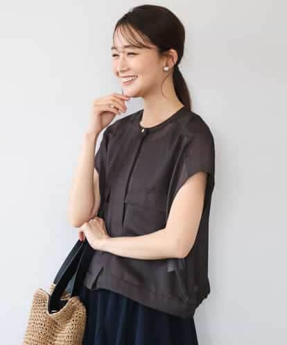 FKJHD61200 MK MICHEL KLEIN [洗える]カラミ織シアーブルゾン