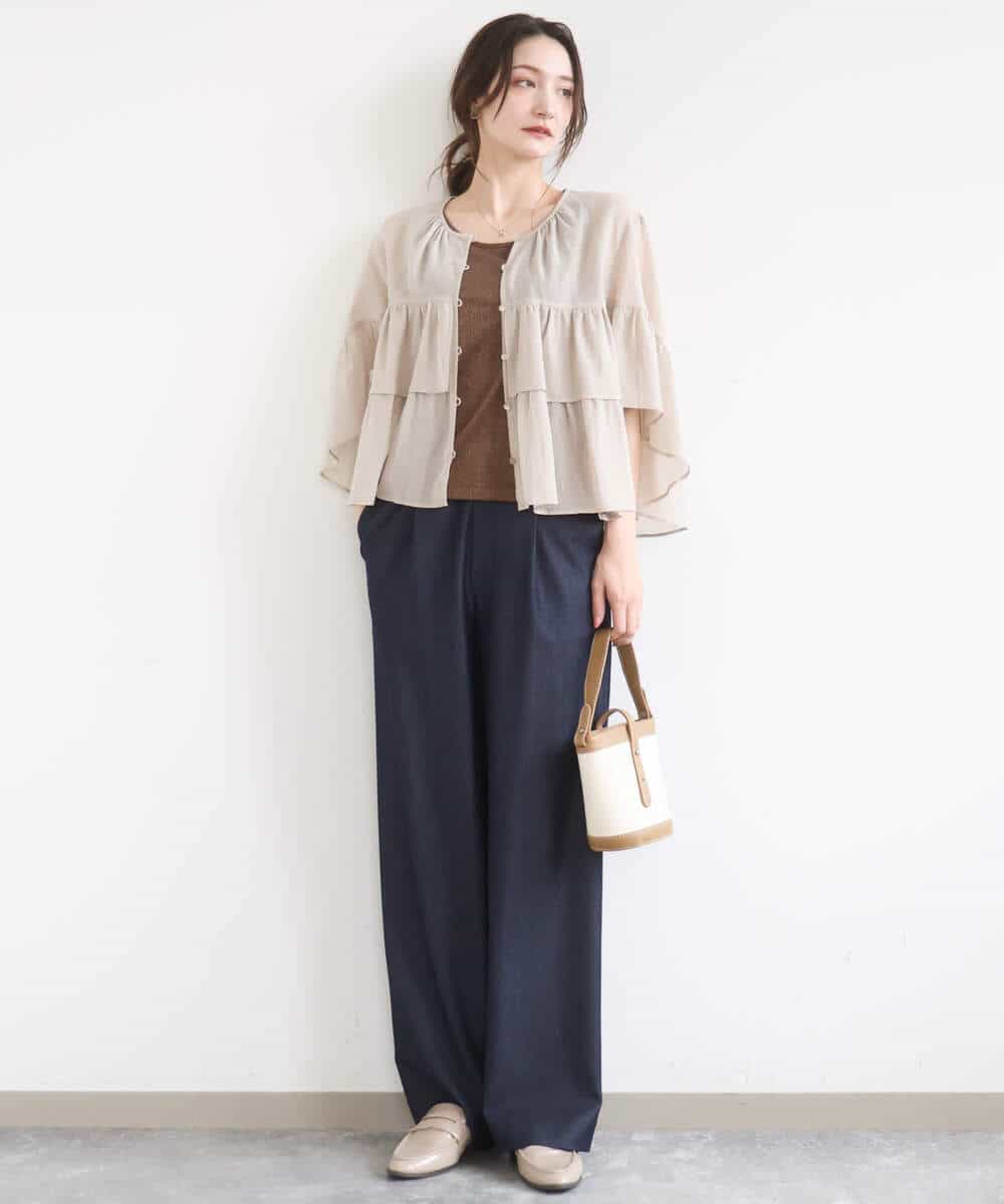 FKKGD32045 MK MICHEL KLEIN(MK ミッシェルクラン) [UVカット/洗える]ラメタンクトップ ブラウン