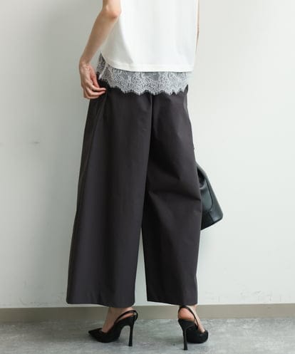 FKLGD36170 MK MICHEL KLEIN [撥水/洗える]ストレッチツイル プルオンワイドパンツ