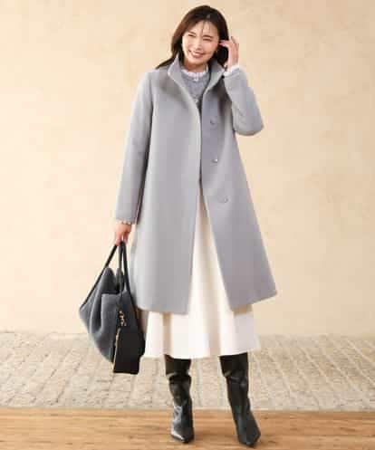 FKUAG58380 MK MICHEL KLEIN SUPER100sウール スタンドカラーロングコート