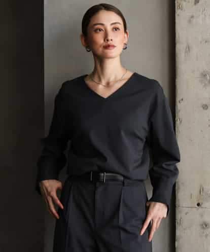 FMBAG21230 MICHEL KLEIN [セットアップ対応]ラメストライプブラウス