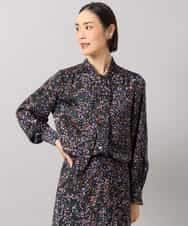 FMBAG44260 MICHEL KLEIN(ミッシェルクラン) [セットアップ対応]ドットプリントボウタイブラウス ブラック