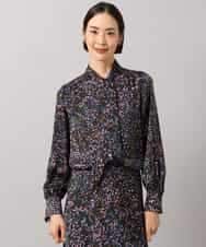 FMBAG44260 MICHEL KLEIN(ミッシェルクラン) [セットアップ対応]ドットプリントボウタイブラウス ブラック