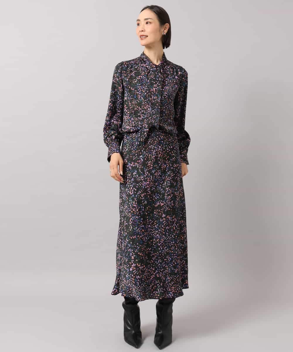 FMBAG44260 MICHEL KLEIN(ミッシェルクラン) [セットアップ対応]ドットプリントボウタイブラウス ブラック