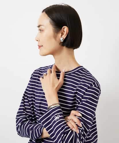 FMKDE10180 MICHEL KLEIN ボーダーバックフレアカットソー