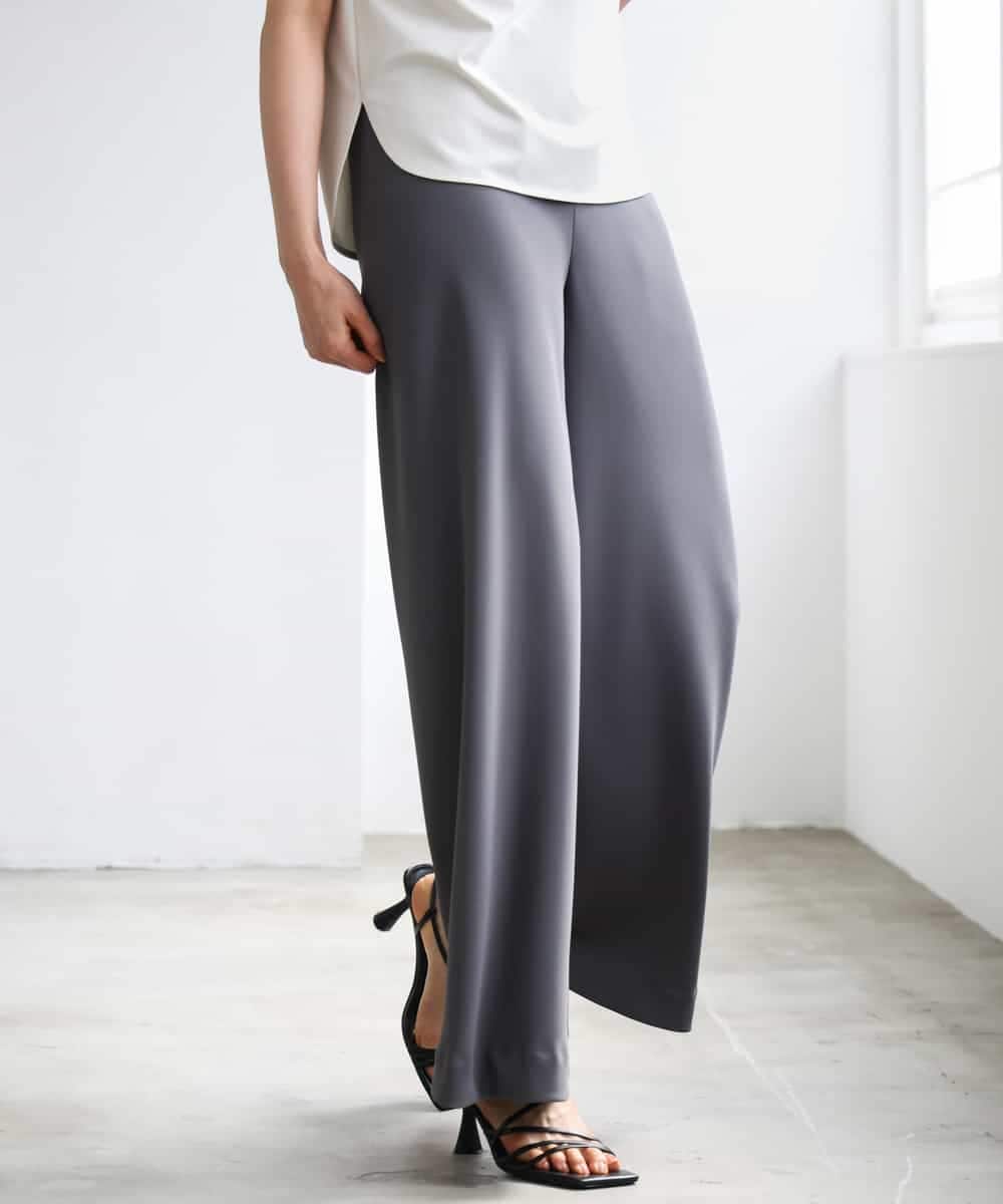FMLGD04220 MICHEL KLEIN(ミッシェルクラン) [リラックスボトム]シームレスワイドパンツ ダークグレー