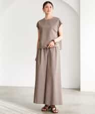 FMLGD13280 MICHEL KLEIN(ミッシェルクラン) [セットアップ対応/リラックスボトム]ドローストリングワイドパンツ ブラック