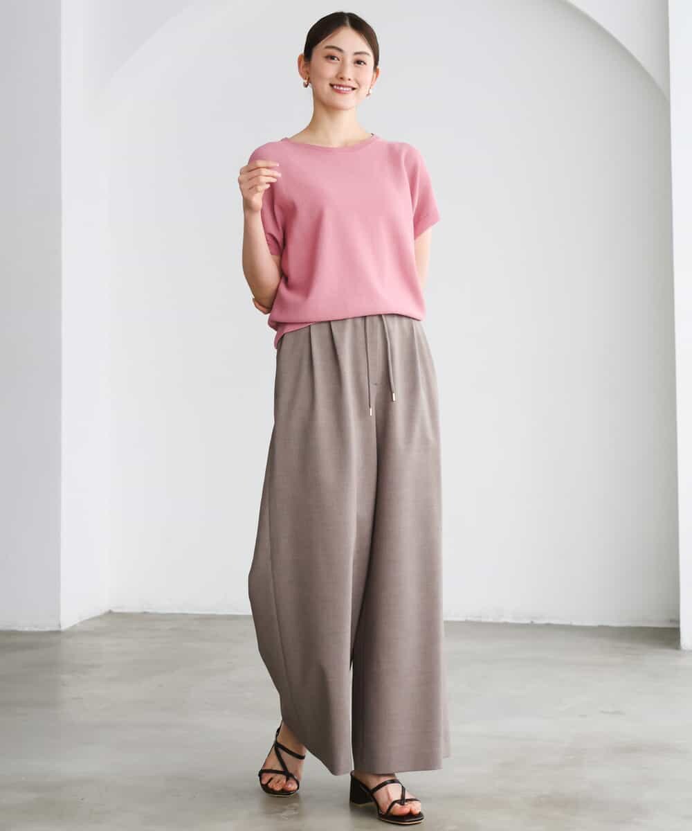 FMLGD13280 MICHEL KLEIN(ミッシェルクラン) [セットアップ対応/リラックスボトム]ドローストリングワイドパンツ ブラック