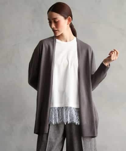 FMSAG43250 MICHEL KLEIN カシミヤ混トッパーカーディガン