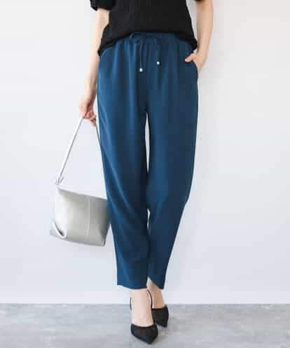 FOLHD66160 MK MICHEL KLEIN [瞬美シリーズ/UVカット/接触冷感/速乾/洗える]梨地ジョーゼット テーパードパンツ