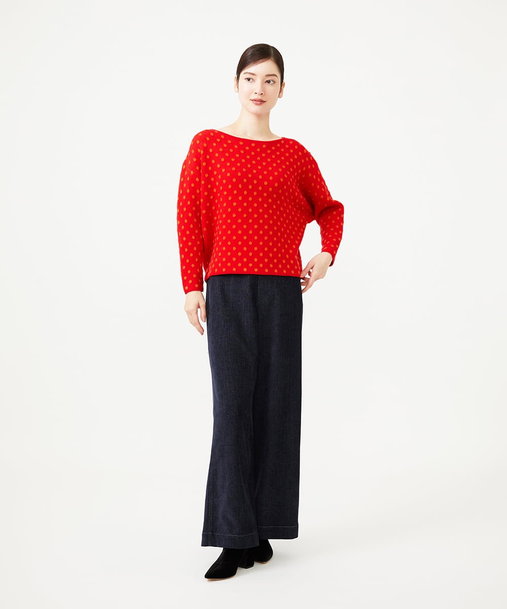 GBLAH35330 Sybilla(シビラ) モールデニムワイドパンツ ダークネイビー