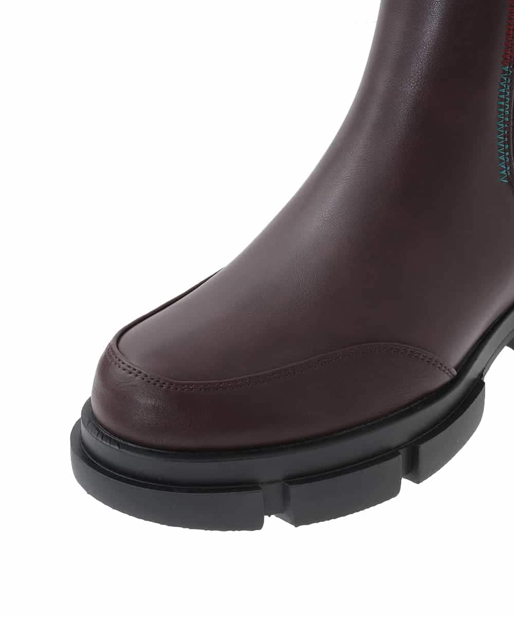 GG6JB30180 Jocomomola(ホコモモラ) ステッチアクセントサイドゴアブーツ ブラウン