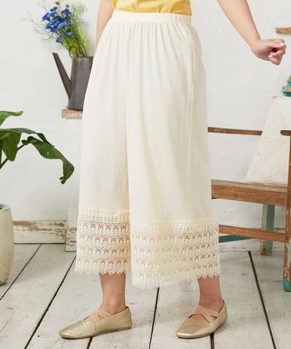 GJQFD31120 Jocomomola 天竺レースペチコートパンツ
