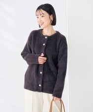 K2CKD05069 a.v.v(アー・ヴェ・ヴェ) フェレットライクダブルフェイス カーディガン モカ