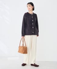 K2CKD05069 a.v.v(アー・ヴェ・ヴェ) フェレットライクダブルフェイス カーディガン モカ